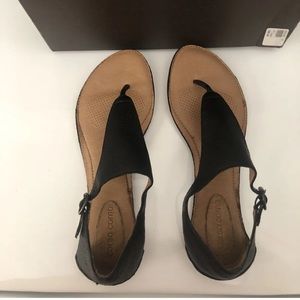CORSO COMO LEATHER SANTORINI BLACK LEATHER SANDALS SIZE 8M. Never Worn